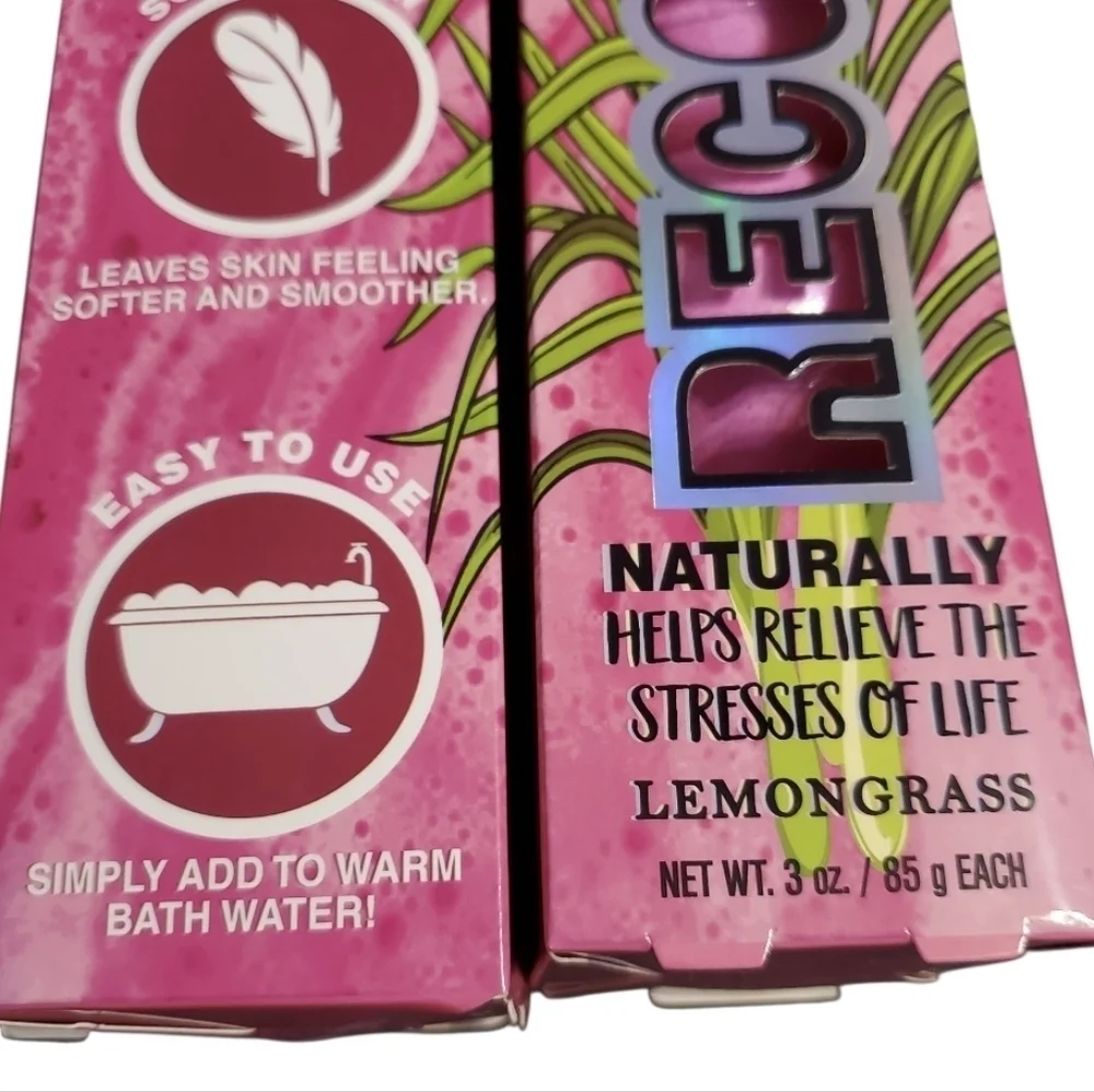 New Onyx Bathhouse Recovery Aid 8PK Bath Bombs Relieve Stress Lemongrass